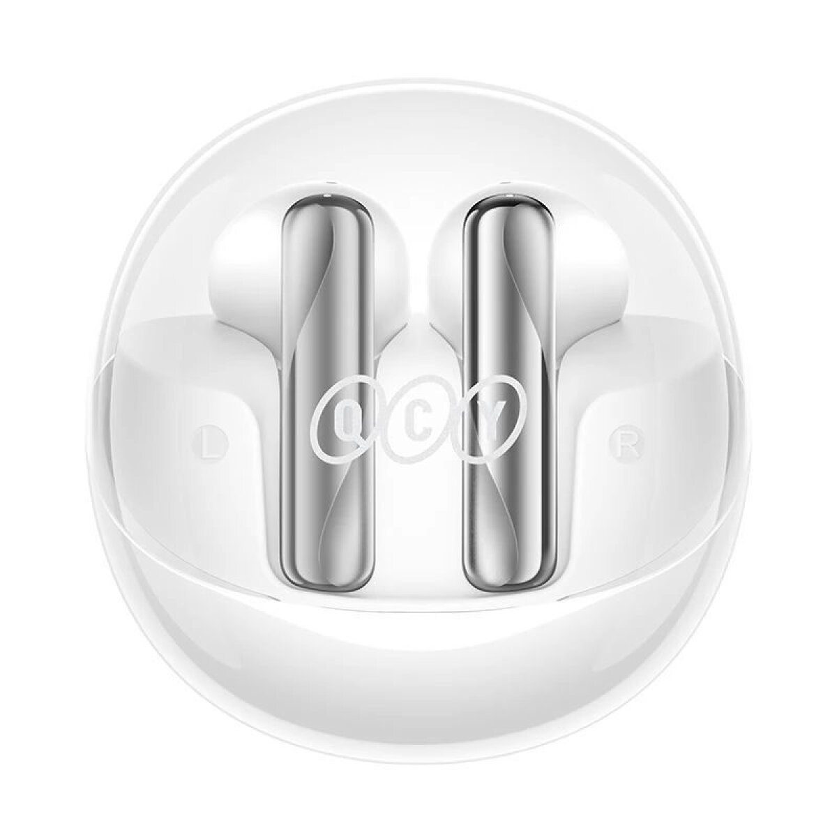 QCY Ailypods Clear White - Semi-Ear 13mm driver, wind cancel ENC for calls, NCVM & Air case TWS BT - Image 2