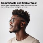 QCY Crossky C30 Black Open Ear TPU Earclip, Bass Enhance Algo. BT 5.4 Dual Connection Earbuds 25h - Image 3