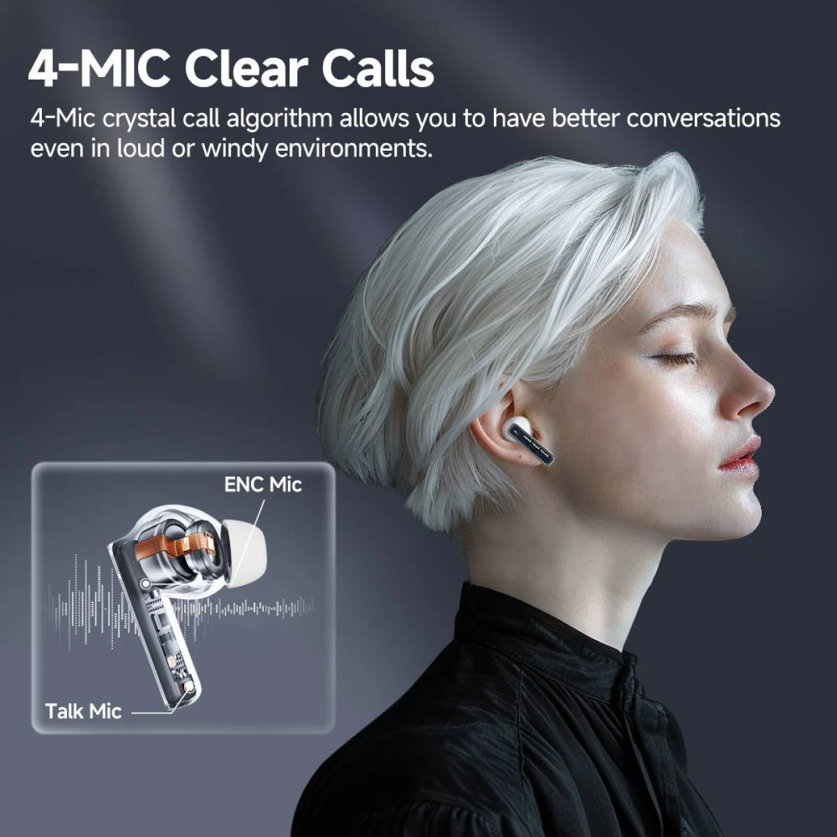 QCY Melobuds Neo White - TWS BT Earbuds with LED Display, Dual Connection, Anti-air calls 7h - Image 5