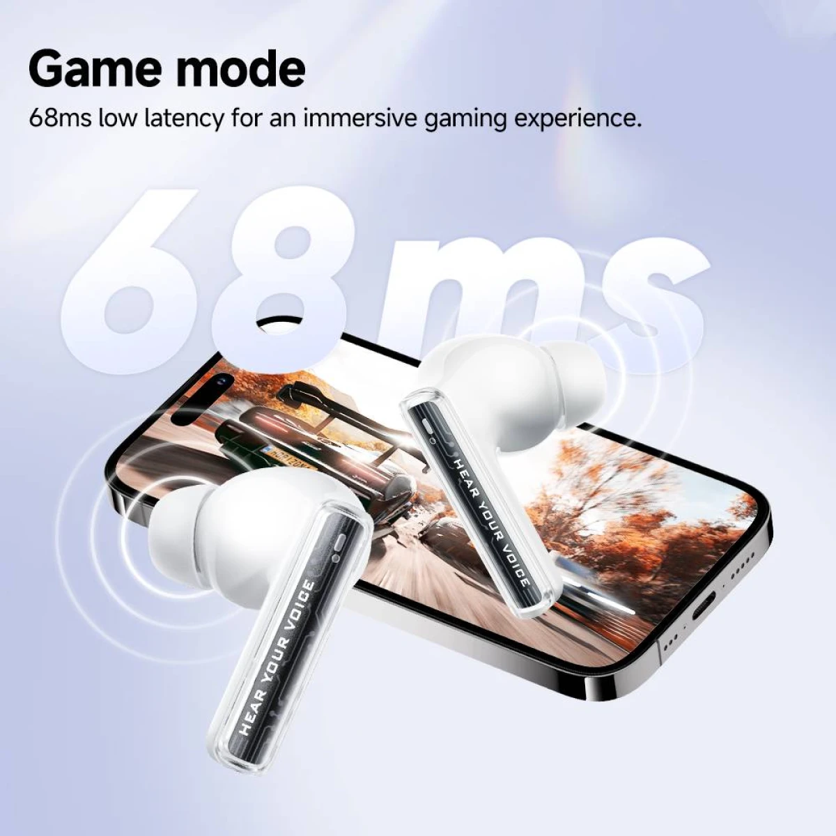 QCY Melobuds Neo White - TWS BT Earbuds with LED Display, Dual Connection, Anti-air calls 7h - Image 3