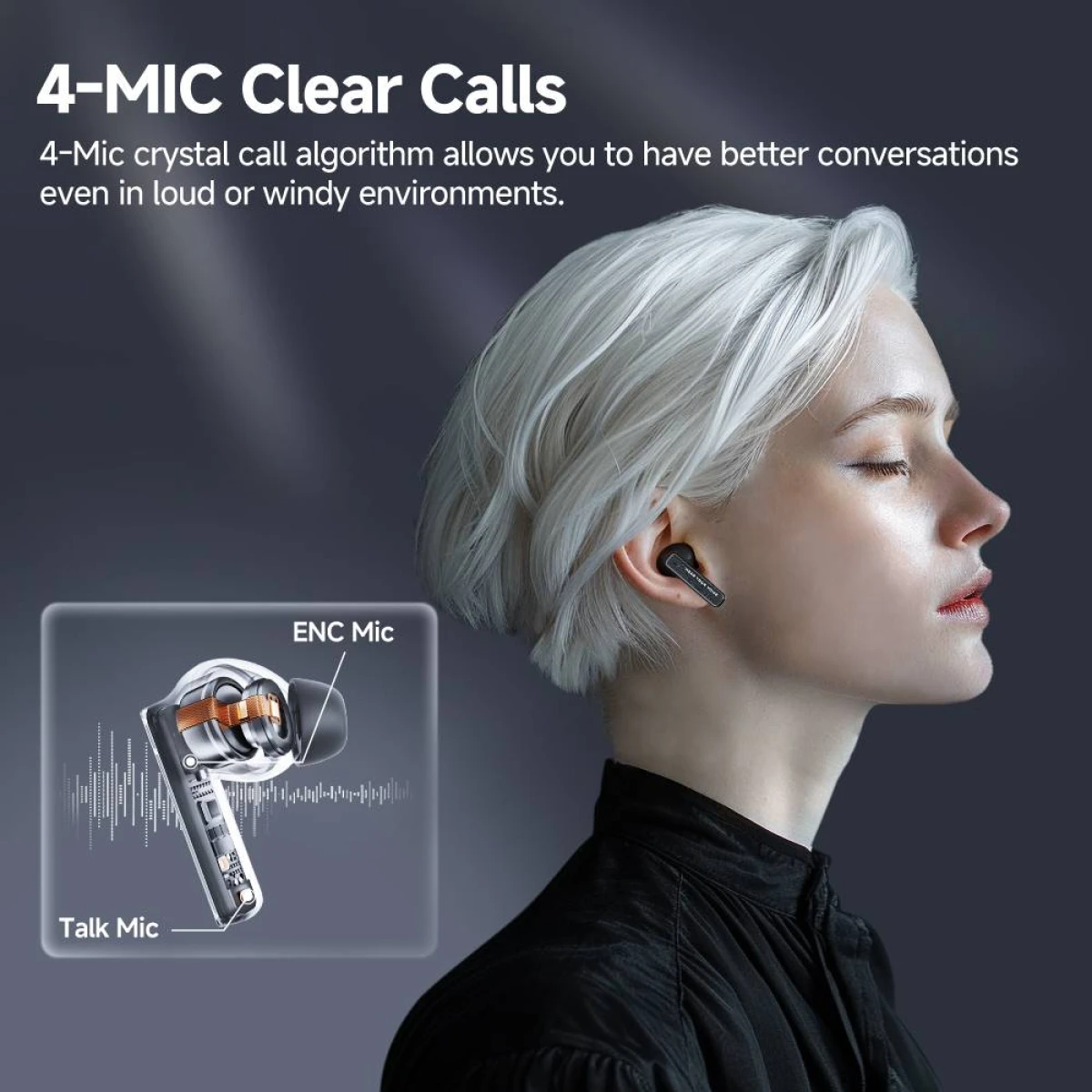 QCY Melobuds Neo White - TWS BT Earbuds with LED Display, Dual Connection, Anti-air calls 7h - Image 4