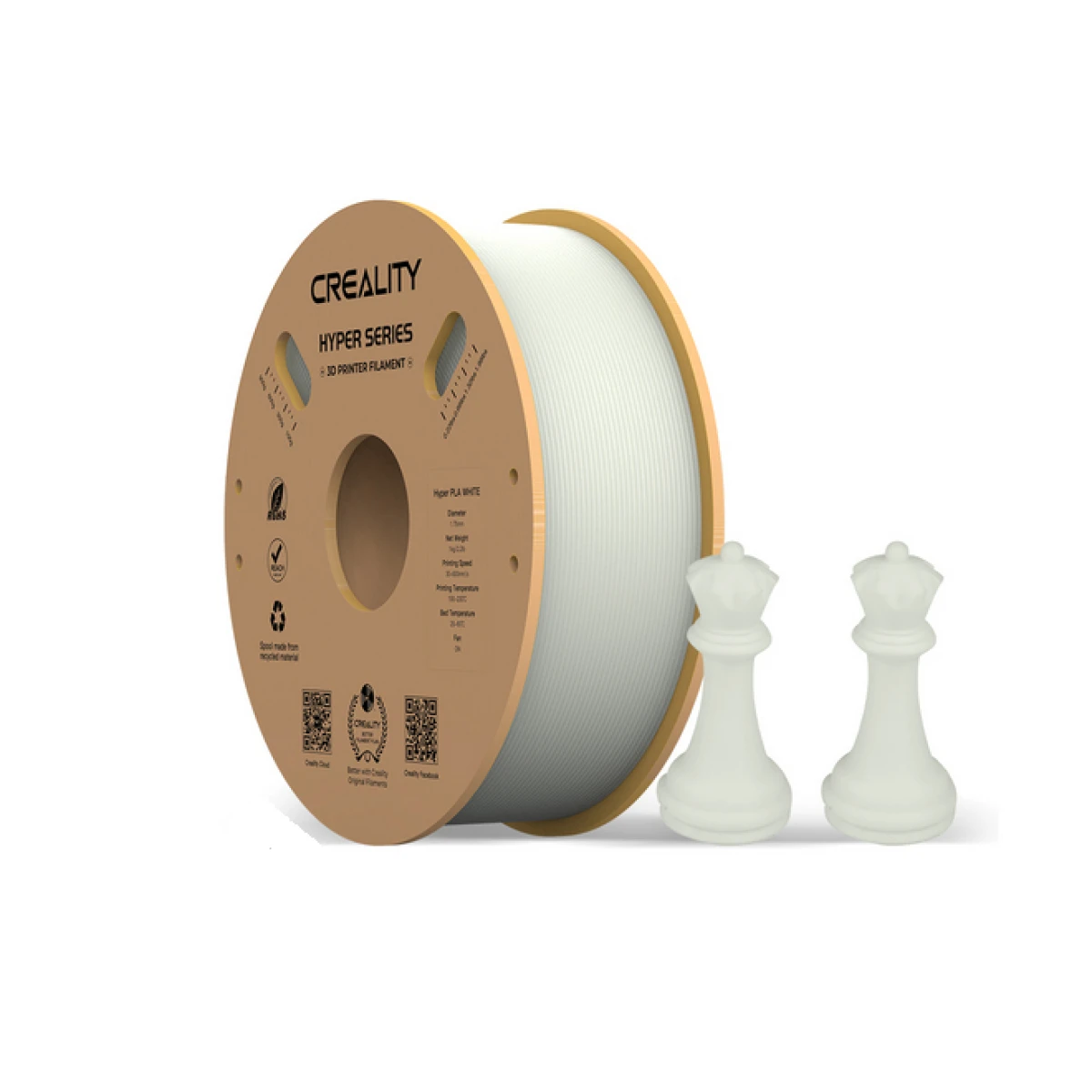 Creality Hyper PLA white 3D Printer Filament, High Speed, 1 kg Spool1.75 - Image 2