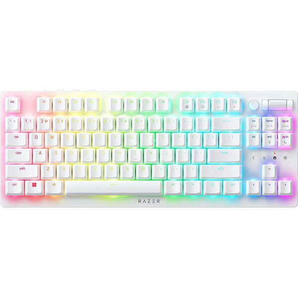 Razer DEATHSTALKER V2 PRO TKL WHITE - Wireless - Low Profile - Linear Red - Optical Switches - 50H