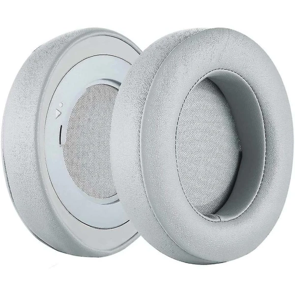 Geekria Razer Leatherette Kraken Cushions for Kraken Pro V2 Mercury, 7.1 Mercury Oval Grey/White