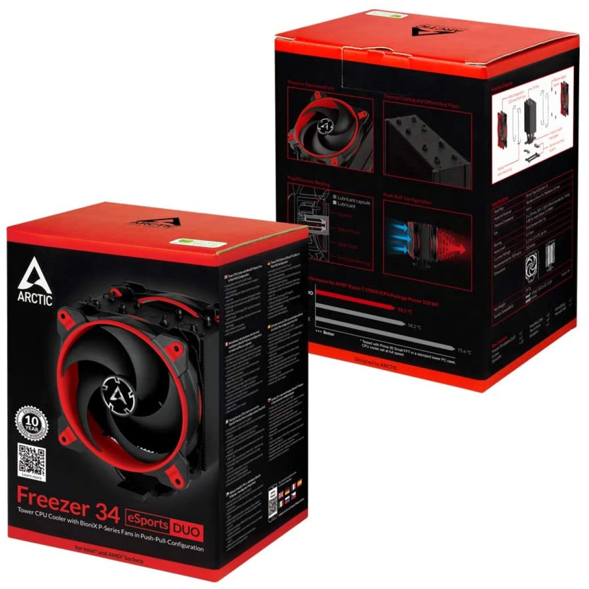 Arctic Freezer 34 eSports DUO - Red - CPU COOLER - Image 2