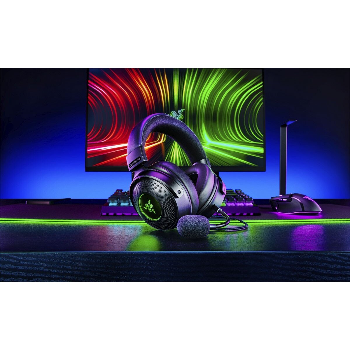 Razer KRAKEN V3 Hypersense - Haptic Feedback - 7.1 USB RGB Gaming Headset - THX Audio - Image 5