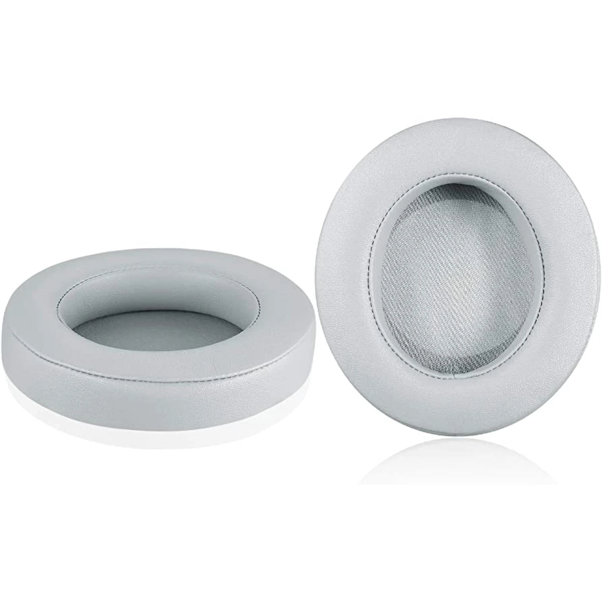 Geekria Razer Leatherette Kraken Cushions for Kraken Pro V2 Mercury, 7.1 Mercury Oval Grey/White - Image 2