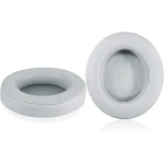 Geekria Razer Leatherette Kraken Cushions for Kraken Pro V2 Mercury, 7.1 Mercury Oval Grey/White - Image 2