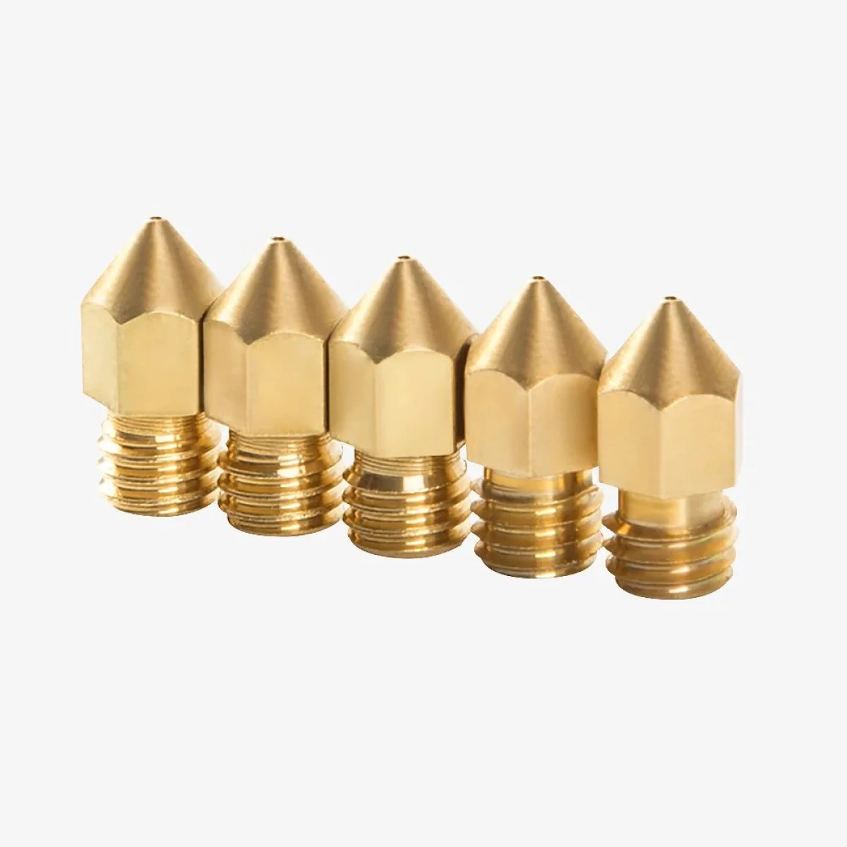 CREALITY 0,4mm Brass Nozzle Kit (x5 pcs) of 6x13mm International Brass Nozzles - Image 2