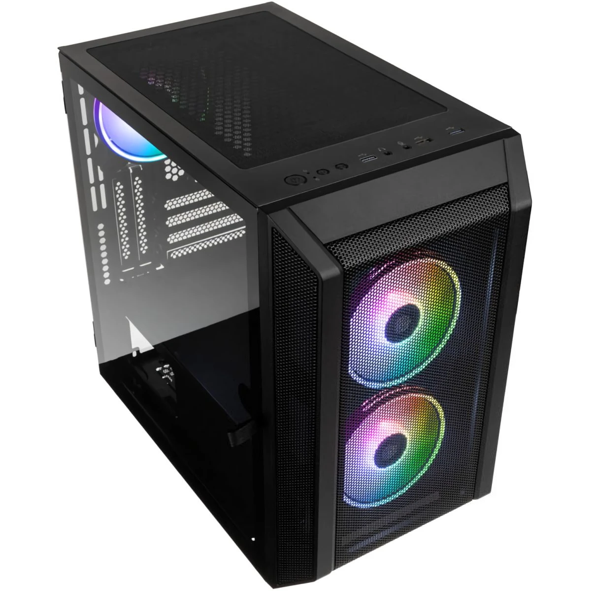 Kolink Citadel Mesh ARGB Micro-ATX Tower Tempered Glass PC Case (3 PWM fans) - Image 2