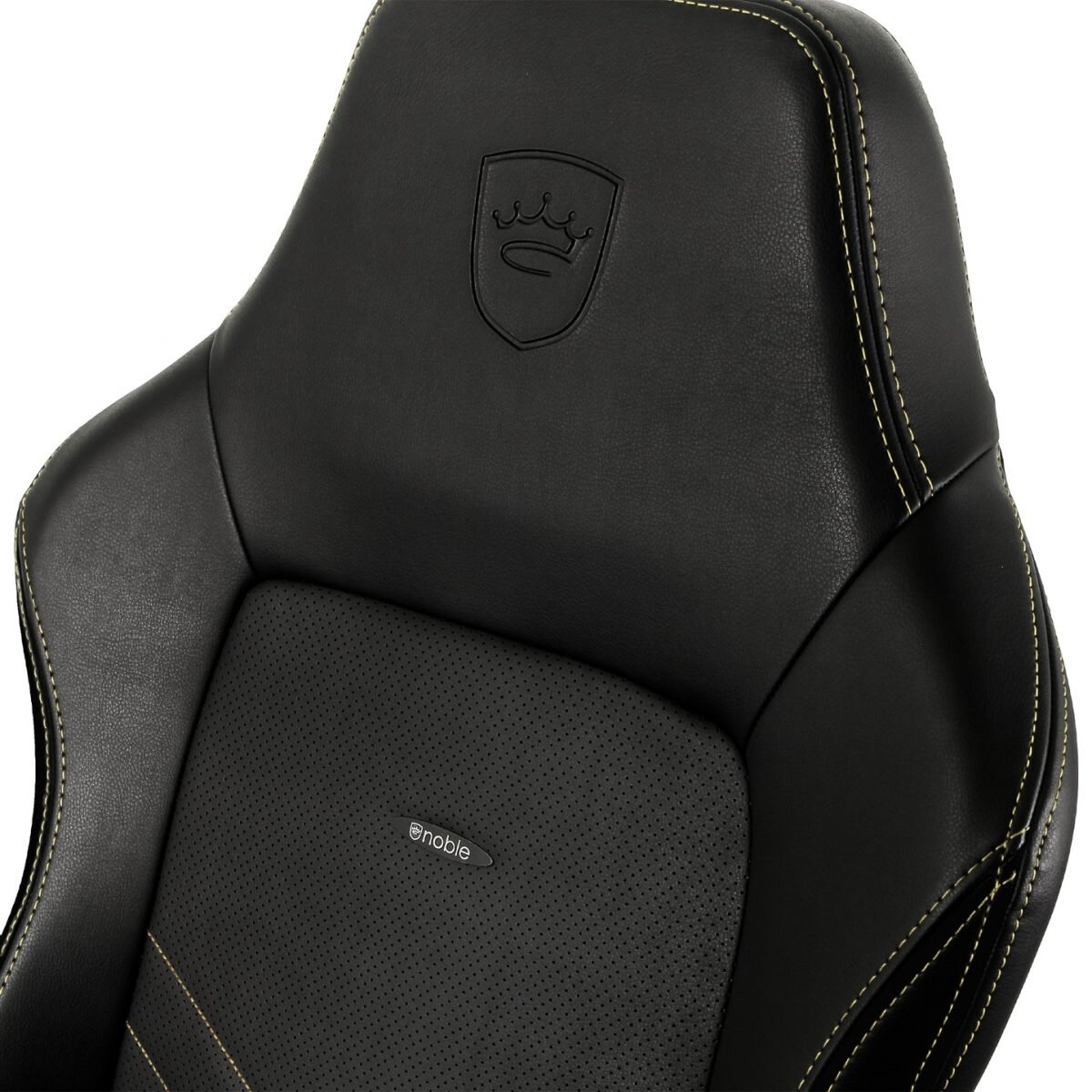 noblechairs HERO Gaming Chair - cold foam, steel armrests,  60mm casters, 150kg - black/gold - Image 3
