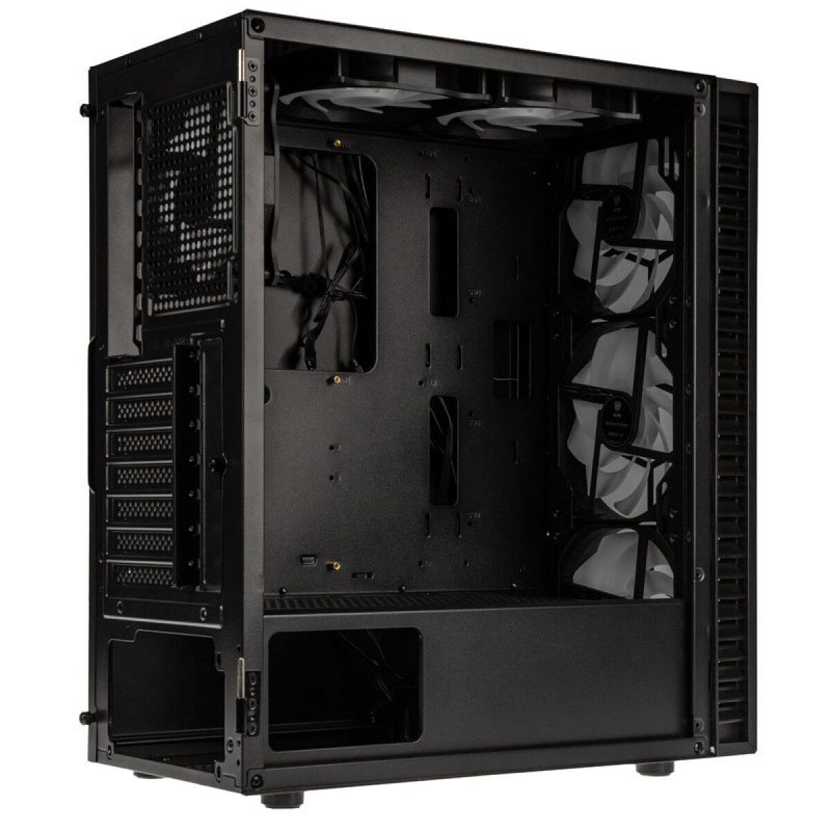 Kolink Observatory HF Plus Glass ARGB PWM Midi Tower Case - Black (with 6x120mm ARGB PWM Fans) - Image 5