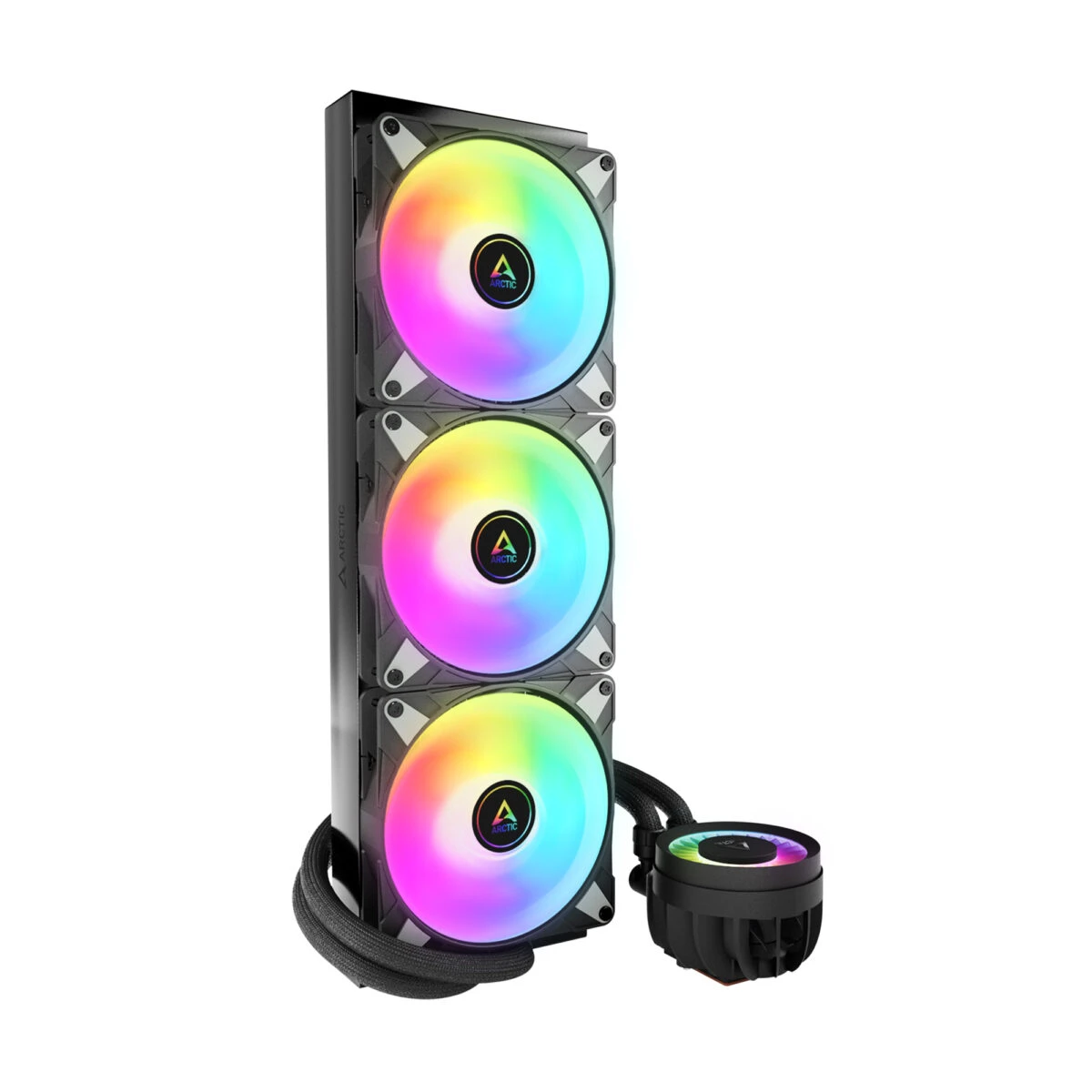 Arctic Liquid Freezer III 420mm A-RGB Black AIO CPU Water Cooler 3x P14 PWM PST A-RGB fan - Image 2