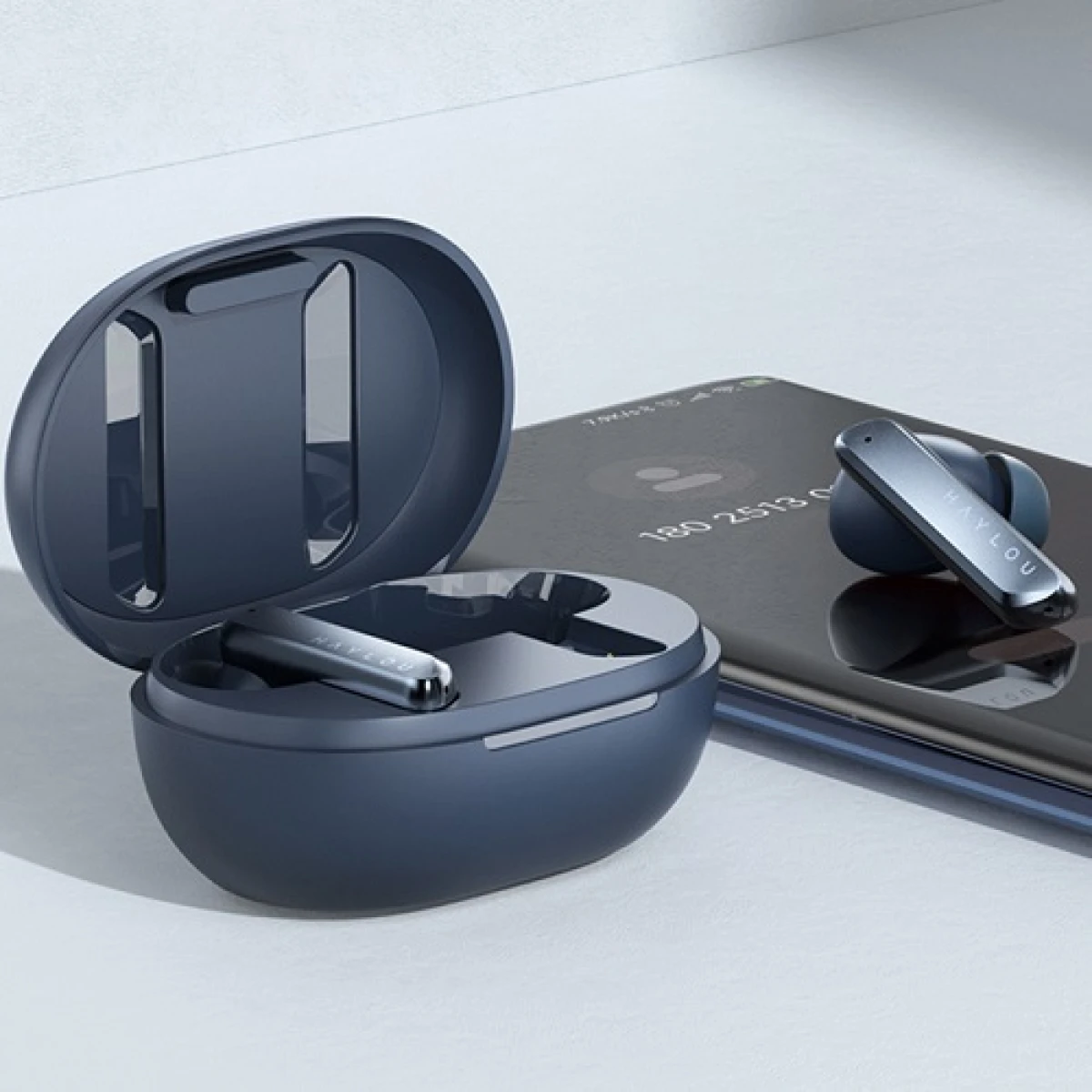 Haylou W1 Blue - Bluetooth TWS In-Ear Earbuds Qualcomm 3040  AAC/SBC/aptX 2mic ENC IPX4 Waterproof - Image 5