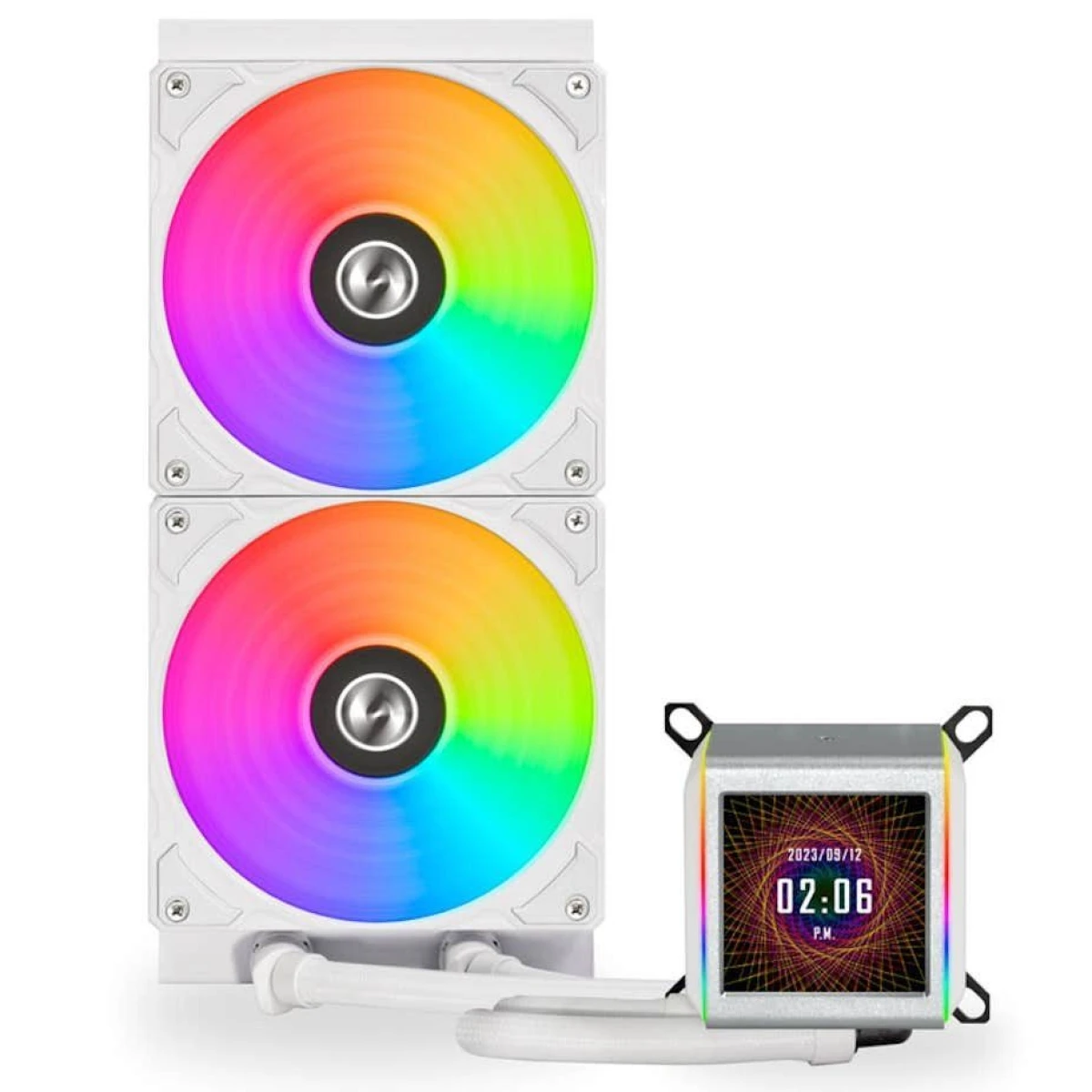 Lian Li Galahad II LCD 280 White - AIO GPU Liquid Cooler  with ARGB Fans - Image 2
