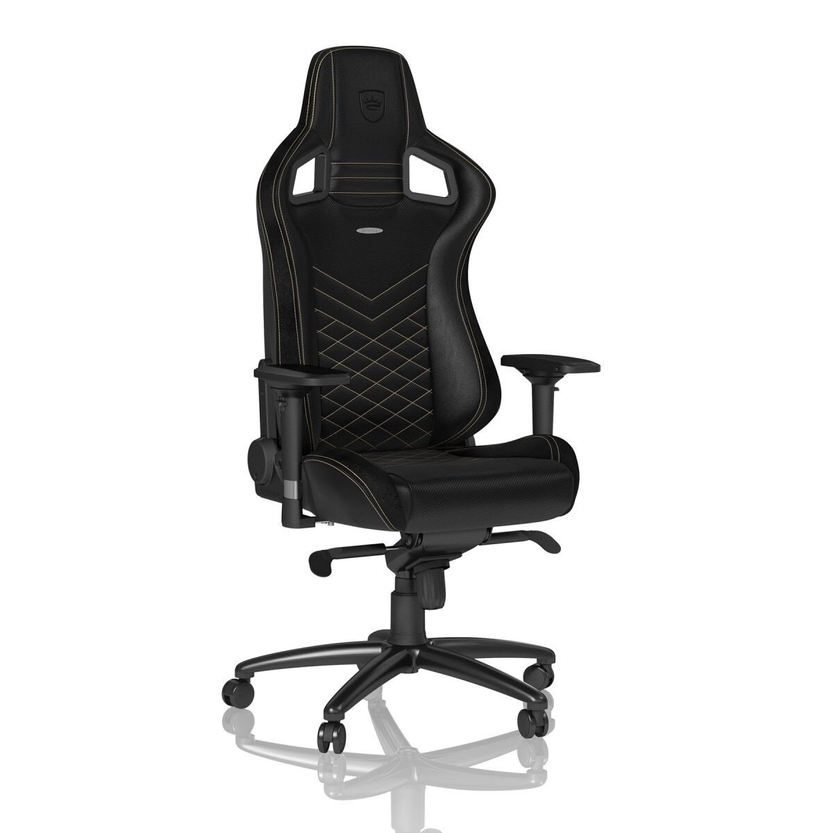 noblechairs EPIC Gaming Chair Breathable, 4D armrests, 60mm casters - black/gold - Image 2