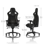 noblechairs EPIC Gaming Chair Breathable, 4D armrests, 60mm casters - black/gold - Image 4