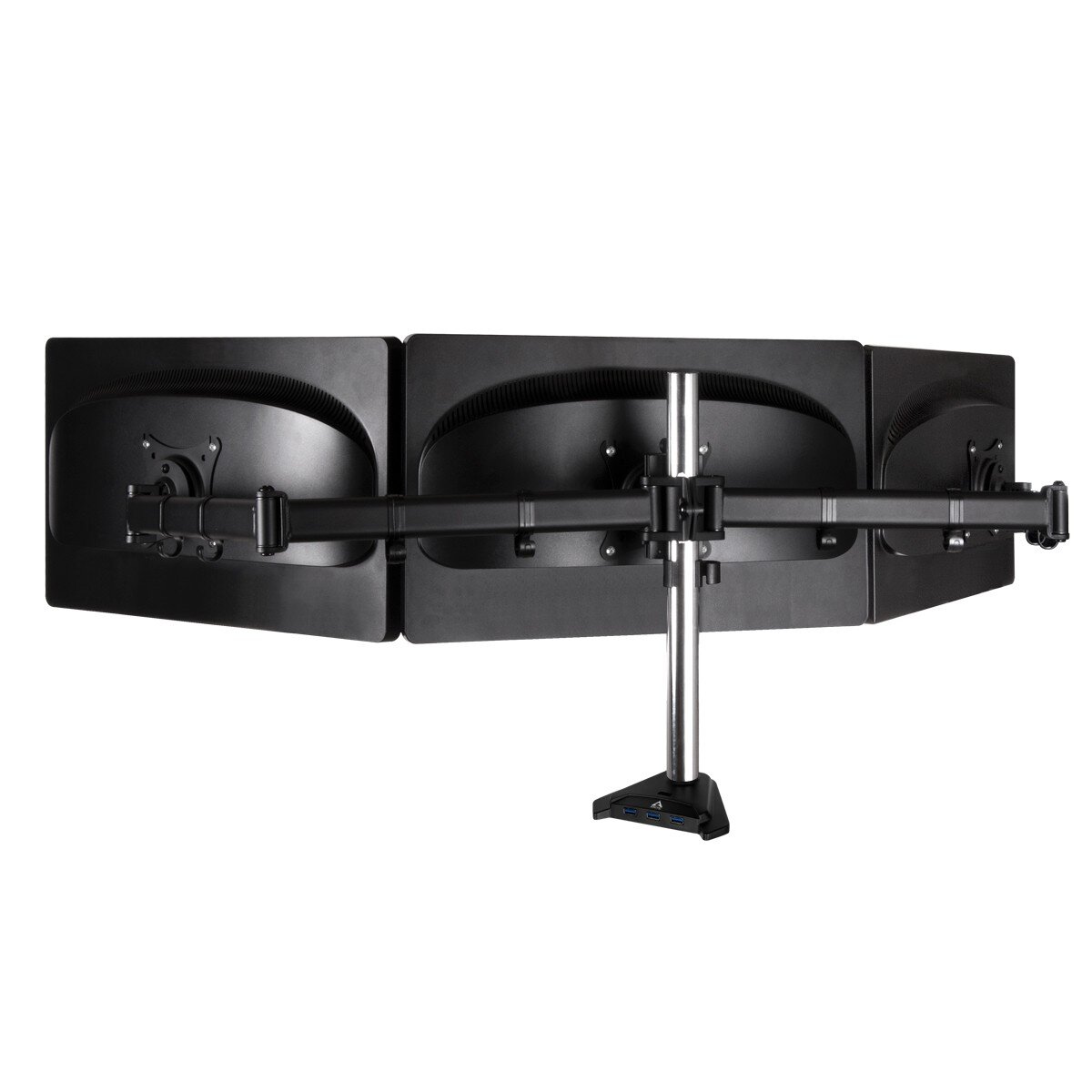 Arctic Z3 Pro Gen 3 (Matt black) Triple-Monitor Arm 4 ports USB 3.0 hub - Image 2