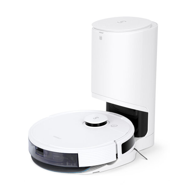 Ecovacs DEEBOT N8 Pro+ w. Auto Empty Station, White Robot Vacuum Cleaner Vibrating Mop, Dtof Laser