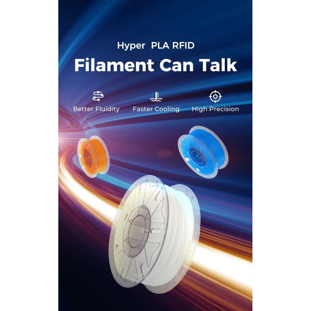 Creality Hyper PLA RFID Blue - Fast Printing Filament with CFS tag 1kg 1.75 (3301010404) - Image 2