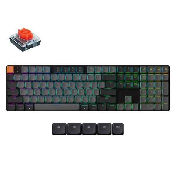 Keychron K5 V2 (K5X-B1) QMK BT/Wired Mechanical Keyboard Red Switch RGB 100% US Layout