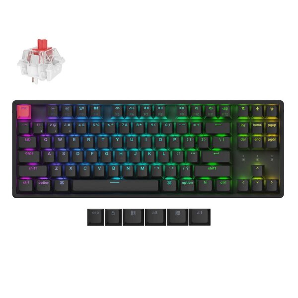 Keychron K8 V2 (K8X-J1) QMK BT/Wired Mechanical Keyboard Red Switch HotSwap RGB 80% US Lay Aluminum