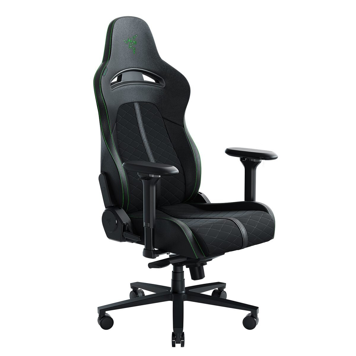 Razer ENKI Gaming Chair Black/Green - Built-in Lumbar Arch Memory Foam PU Leather Adjustable Recline - Image 2