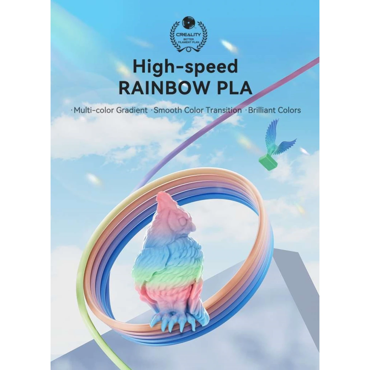 Creality Hyper PLA  Rainbow Spring Lake - Fast Printing Filament with CFS tag 1kg 1.75 - Image 2