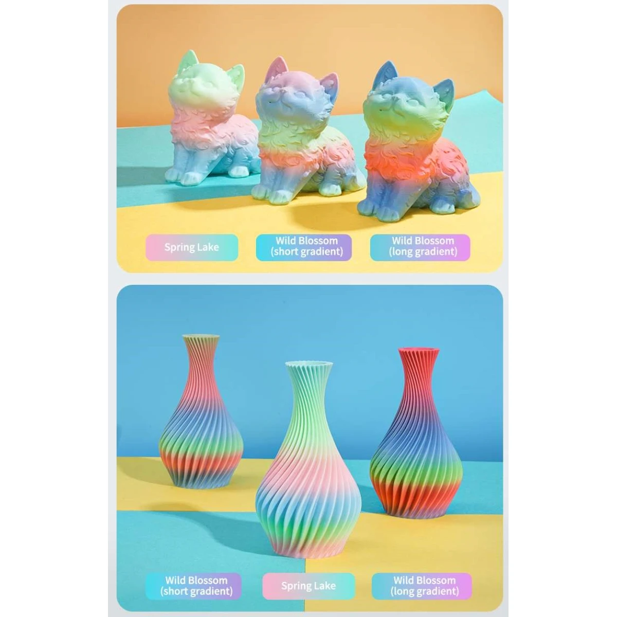 Creality Hyper PLA  Rainbow Spring Lake - Fast Printing Filament with CFS tag 1kg 1.75 - Image 5