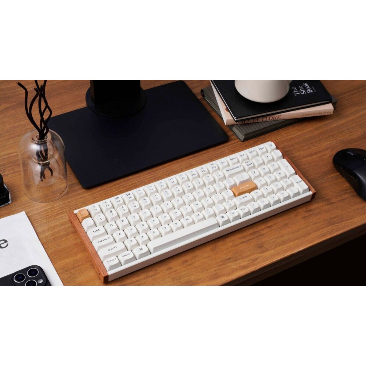 Keychron K4 HE (K4H-Q1) Special Wood Edition White Wireless Magnetic Hall Effect RGB Keyboard 96% US - Image 3