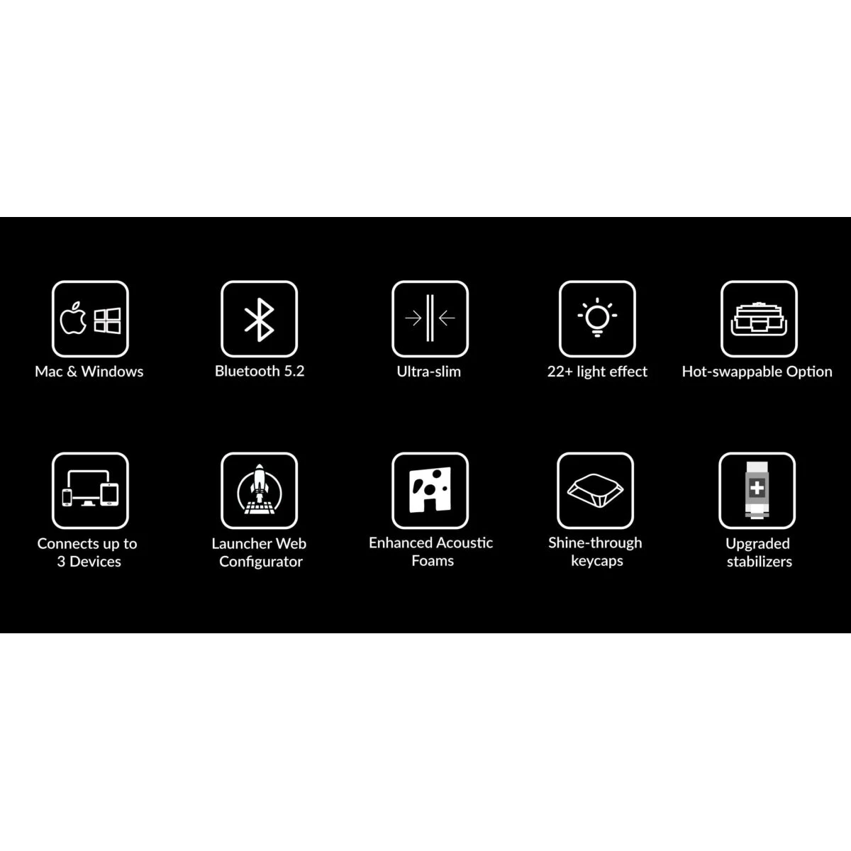 Keychron K5 V2 (K5X-B4) QMK Wireless Mechanical Keyboard Banana Switch RGB 100% US Layout - Image 3