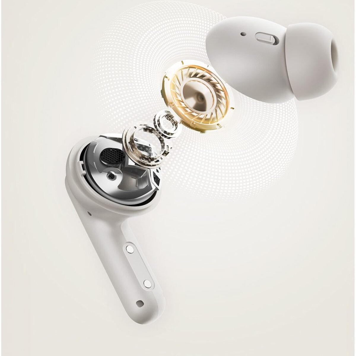 QCY Buds ANC Black (HT15)- 45db ANC TWS Earbuds 35h 5 mic ENC, ear-canal adaptive tech, leather case - Image 2