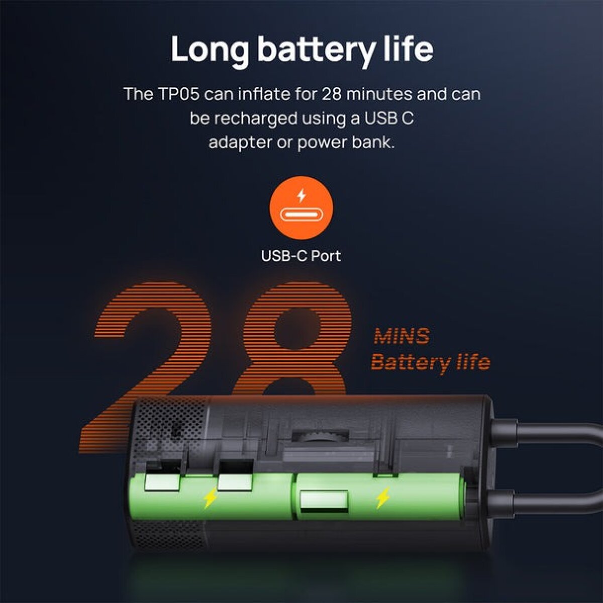 70mai MiDrive TP05 Air Compressor Wireless - 418,5L/min 28mi - Image 5