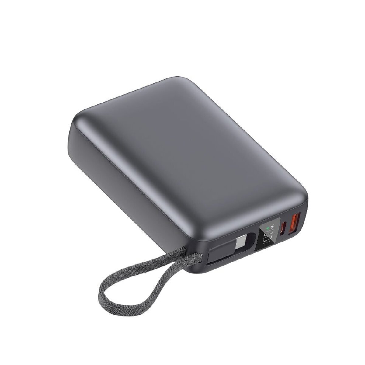 QCY PB20A Grey 20000mAh 45W PD fast charge power bank - Digital Display, Fireproof ABS+PC - Image 3
