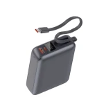 QCY PB20A Grey 20000mAh 45W PD fast charge power bank - Digital Display, Fireproof ABS+PC