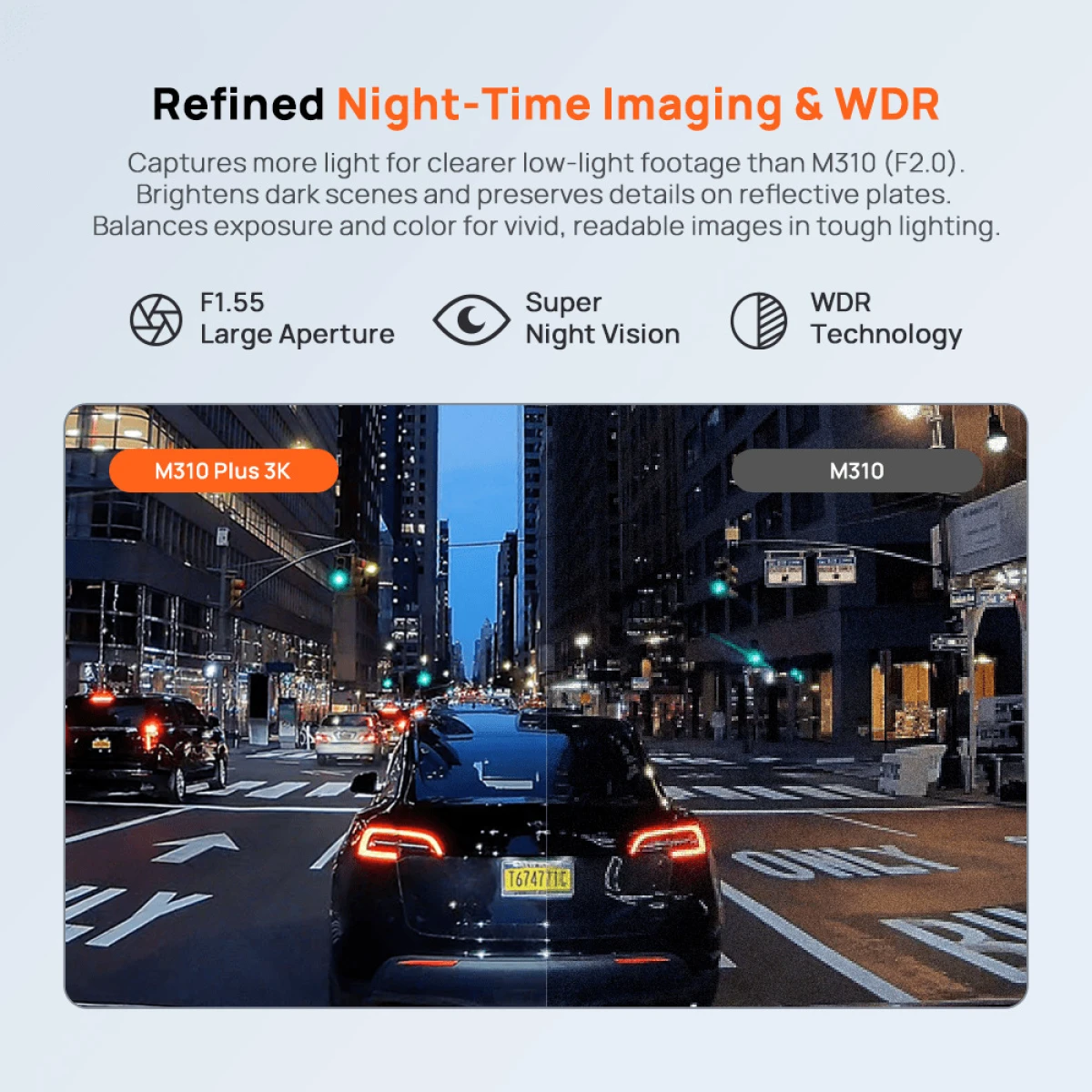 70mai M310 3k Dash Cam - 3k resolution 2880x1620P, 300mAh - Image 3