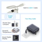 QCY PB10C Grey 10000mAh 35W PD fast charge power bank - Digital Display, Fireproof ABS+PC - Image 4