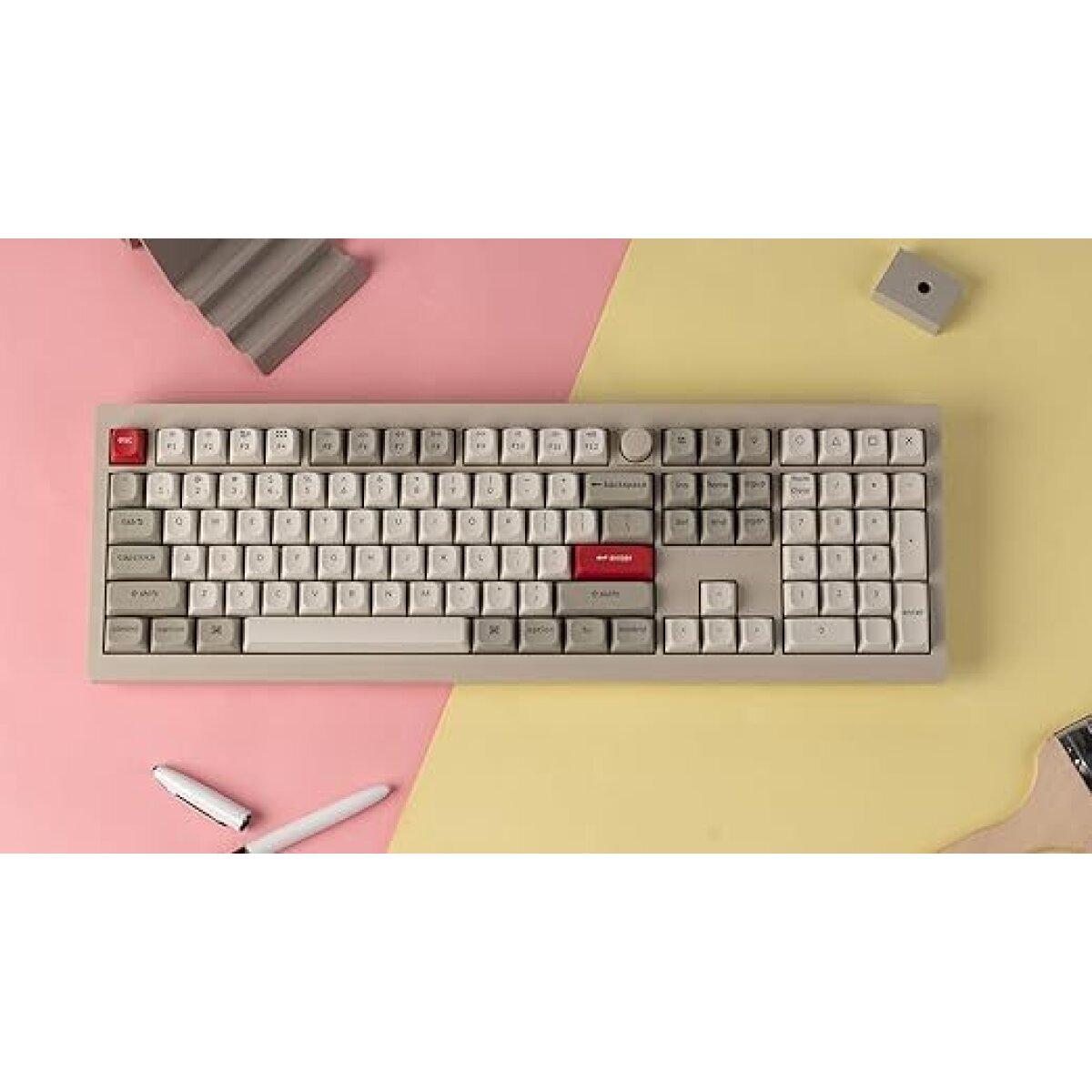 Keychron V6 Max Retro (V6M-R3) QMK/VIA BT/2,4/Wired Custom Mechanical Keyboard Brown Switch 100% - Image 2