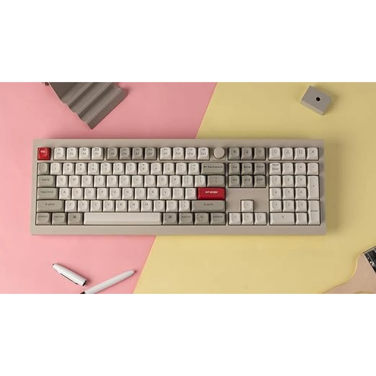 Keychron V6 Max Retro (V6M-R1) QMK/VIA BT/2,4/Wired Custom Mechanical Keyboard Red Switch 100% US - Image 2
