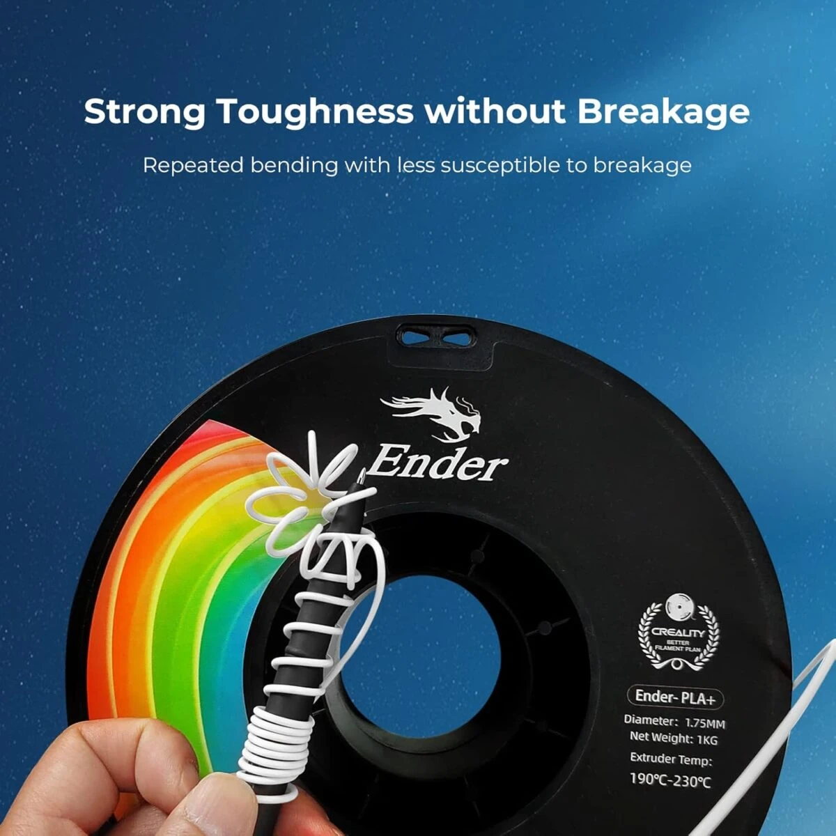 CREALITY EN-PLA+ Green Ender 3D Printer Filament Strength 34MPA Bend 77MPa 1 kg Spool1.75 - Image 4