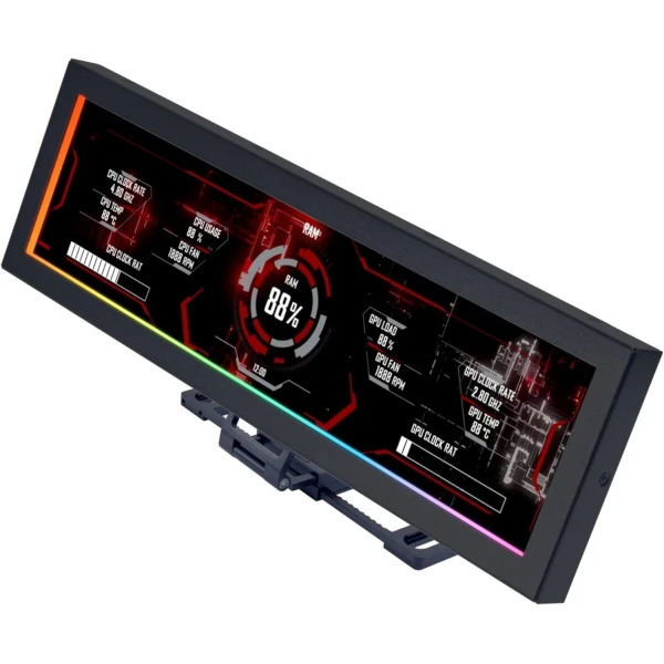 Lian Li 8.8" Universal Screen Black - For Any PC - ARGB Frame - Display Panel - LCD Mini Monitor