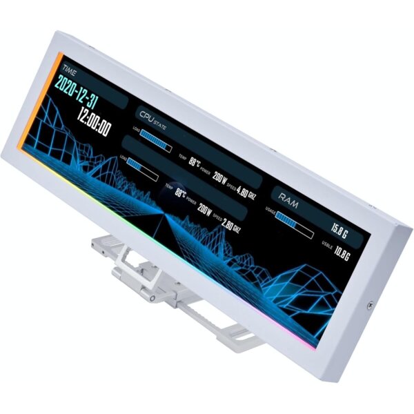 Lian Li 8.8" Universal Screen White - For Any PC - ARGB Frame - Display Panel - LCD Mini Monitor