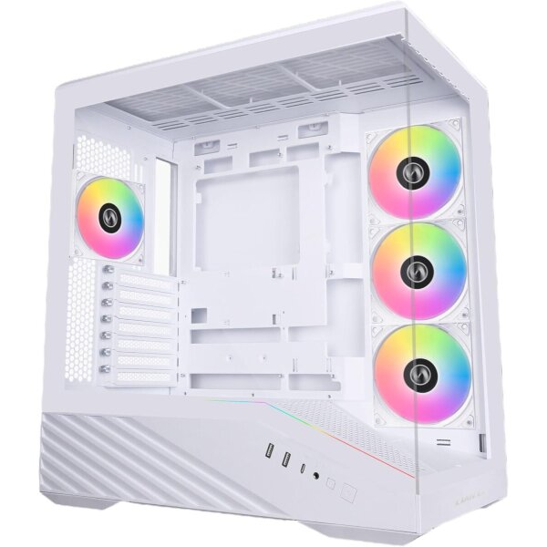 Lian Li Vector V100 White - 4 x 120mm ARGB - LED RGB Strip - Tempered Glass - ATX Case