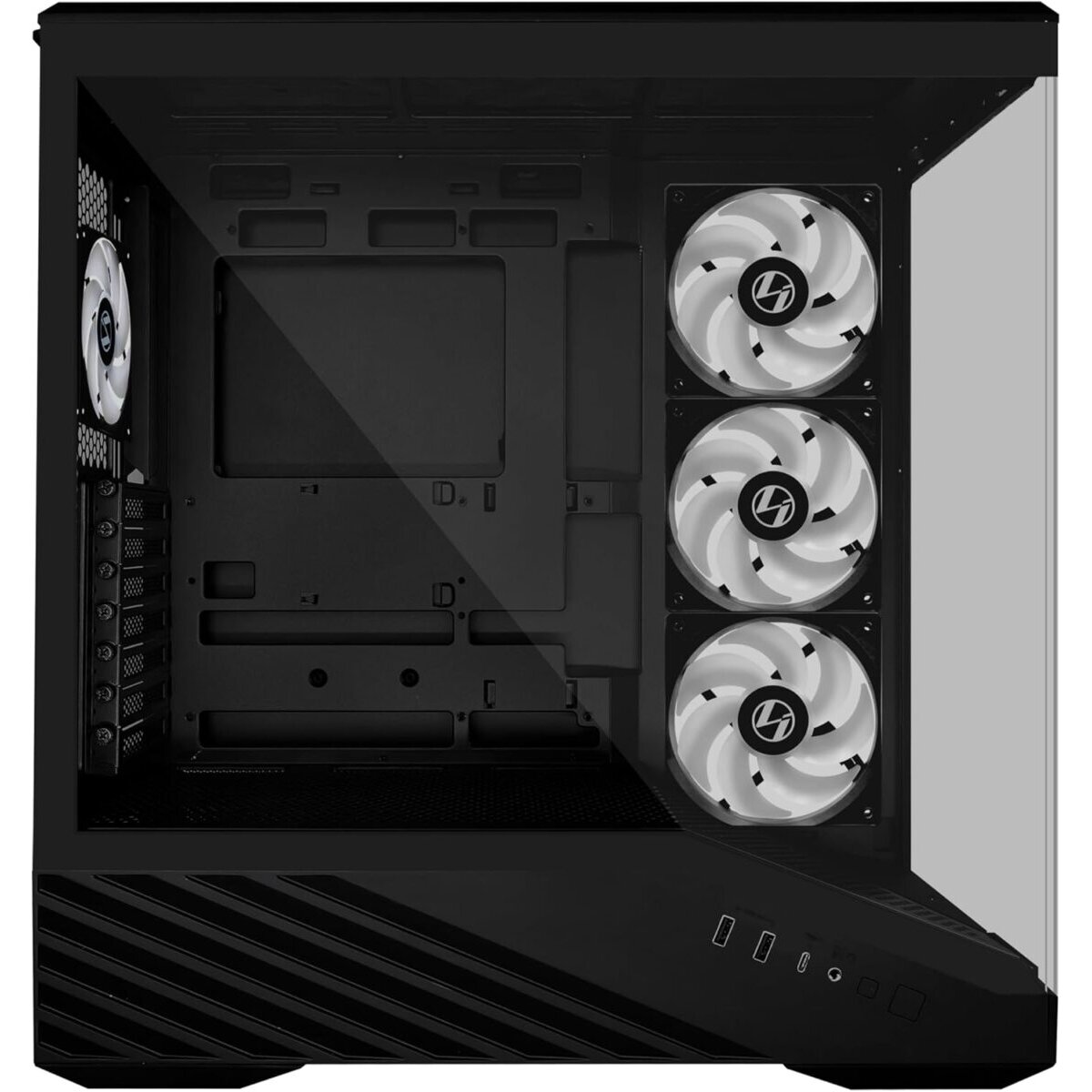 Lian Li Vector V100 Black - 4 x 120mm ARGB - LED RGB Strip - Tempered Glass - ATX Case - Image 2