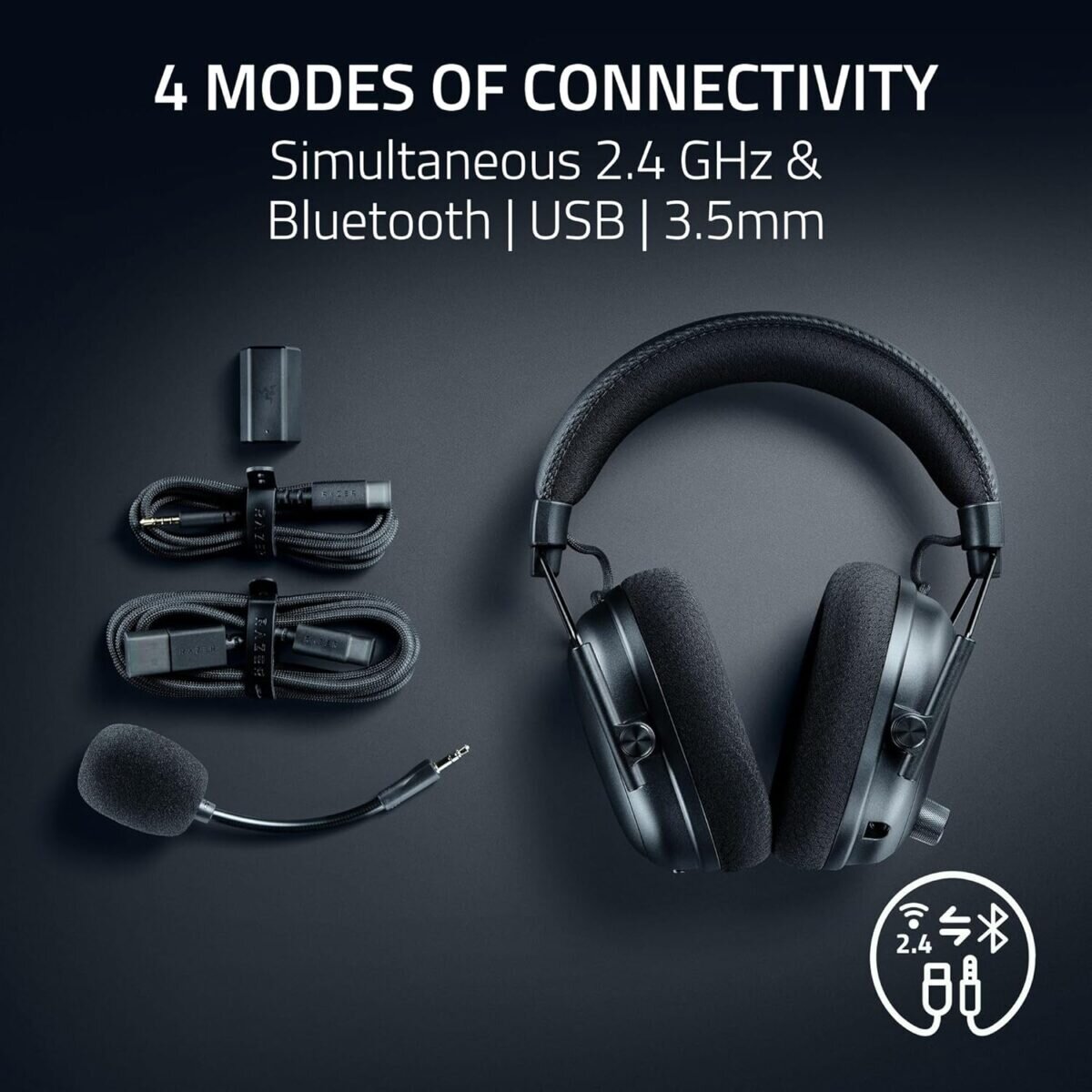 Razer BLACKSHARK V3 PRO Black - ANC Wireless Gaming Headset - 70h - 2.4GHz/BT/USB - PC/PS5/Switch - Image 4