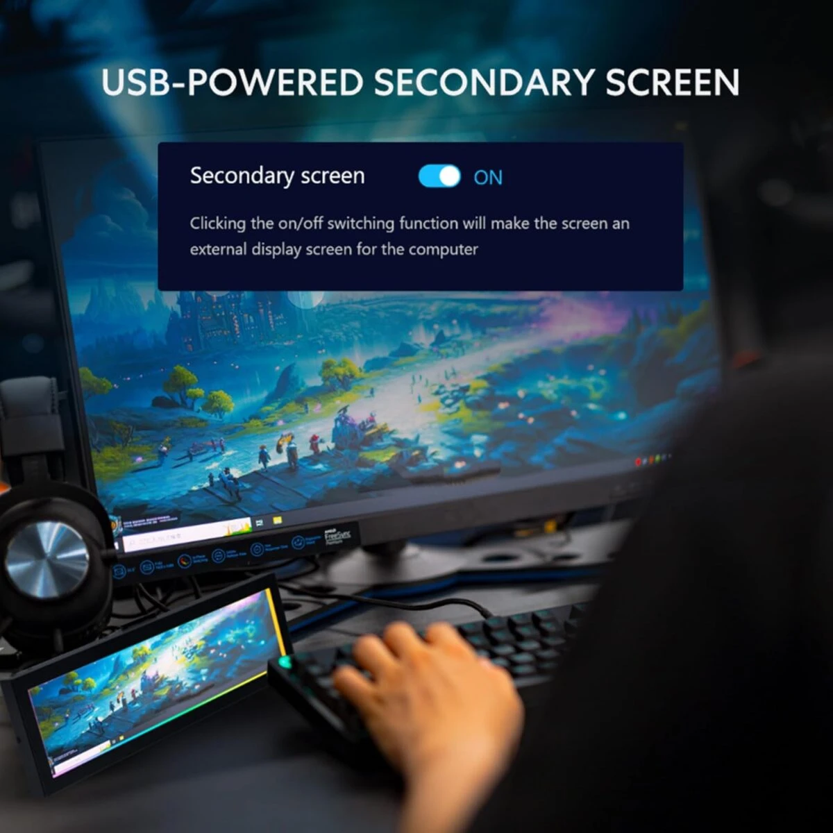 Lian Li 8.8" Universal Screen Black - For Any PC - ARGB Frame - Display Panel - LCD Mini Monitor - Image 3