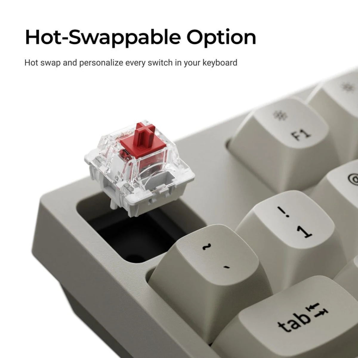 Keychron C1 Pro (C1PX-M1) QMK/VIA Mechanical Red Switch - 8K Polling Rate Hot Swap.80% US Retro RGB - Image 4