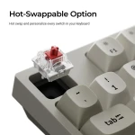 Keychron C1 Pro (C1PX-M1) QMK/VIA Mechanical Red Switch - 8K Polling Rate Hot Swap.80% US Retro RGB - Image 4