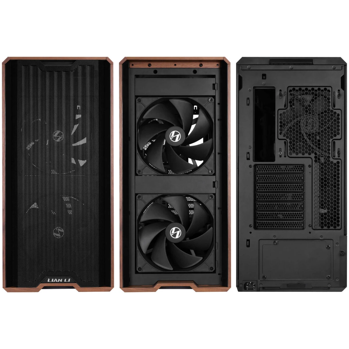 Lian Li LANCOOL 217 Black - Wood Accent - ATX PC Case (5 FANS) 2 x 170mm, 1 x 140mm & 2 x 120mm PWM - Image 4
