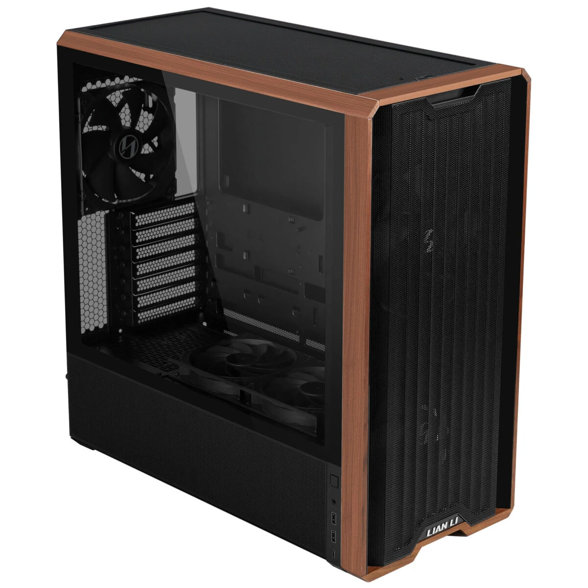 Lian Li LANCOOL 217 Black - Wood Accent - ATX PC Case (5 FANS) 2 x 170mm, 1 x 140mm & 2 x 120mm PWM - Image 2